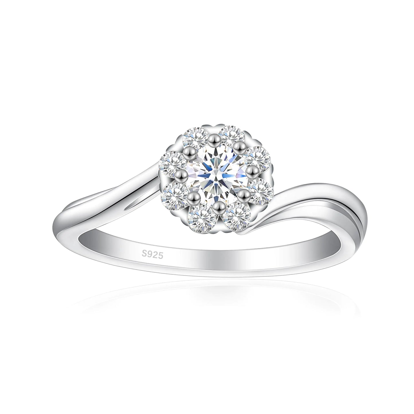 Vera 925 Sterling Silver Engagement Ring - Round Cut