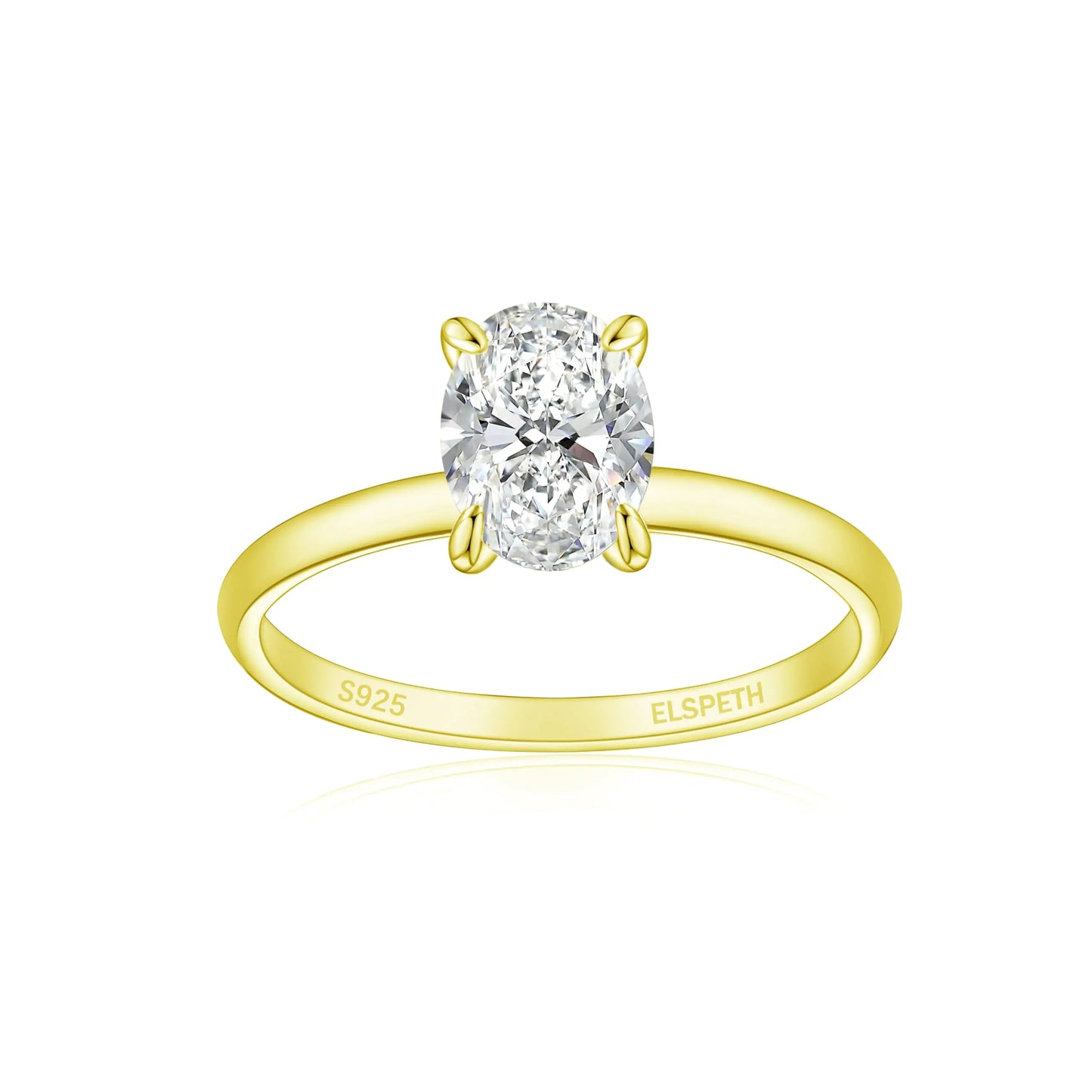 Elisabeth 925 Sterling Silver Engagement Ring - Oval Cut