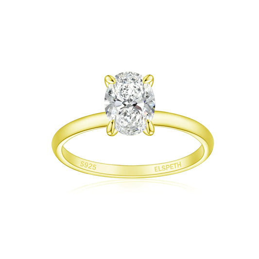 Elisabeth 925 Sterling Silver Engagement Ring - Oval Cut