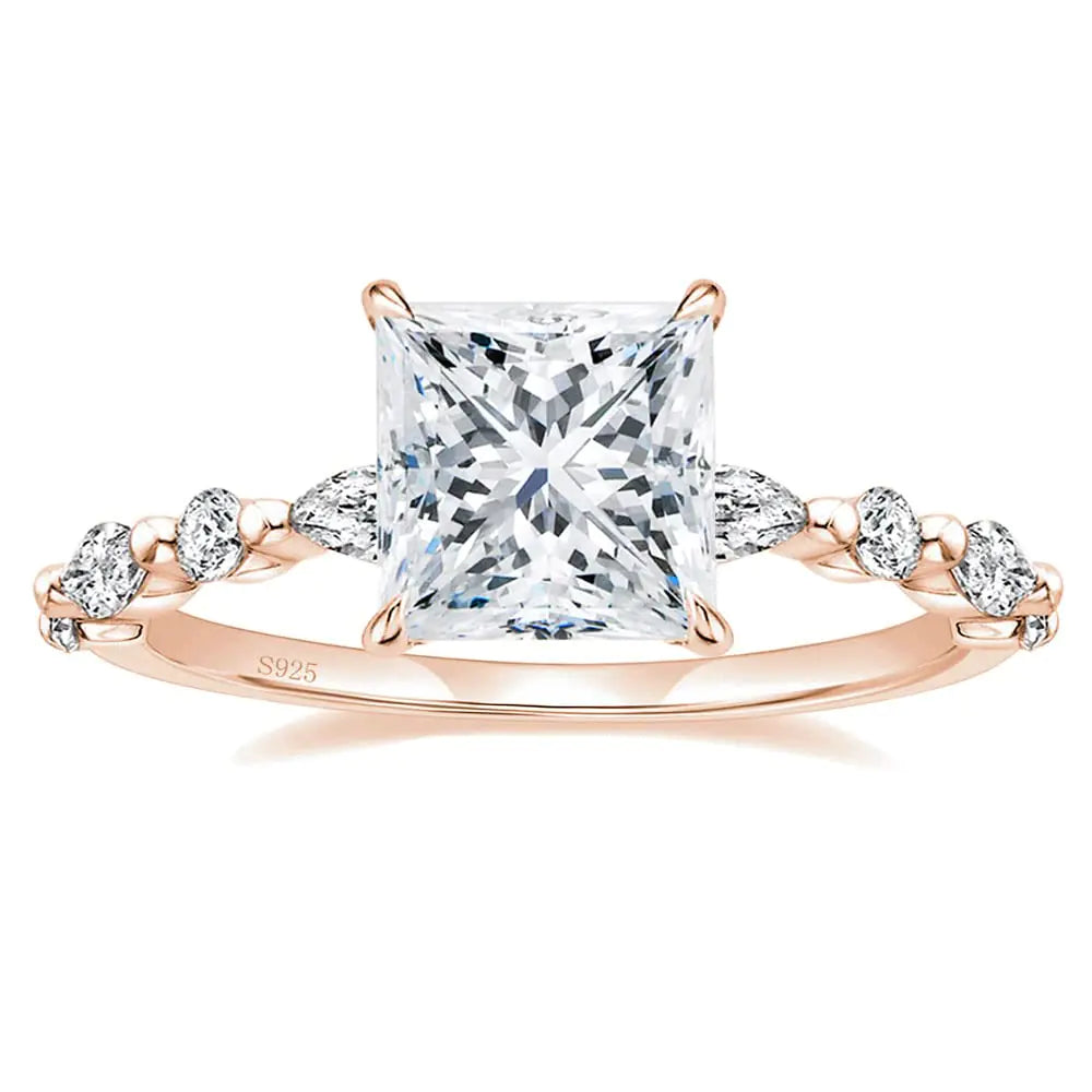 Sara 925 Sterling Silver Ring - Princess Cut