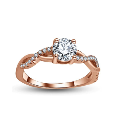 Mirabela 925 Sterling Silver Engagement Ring - Round Cut