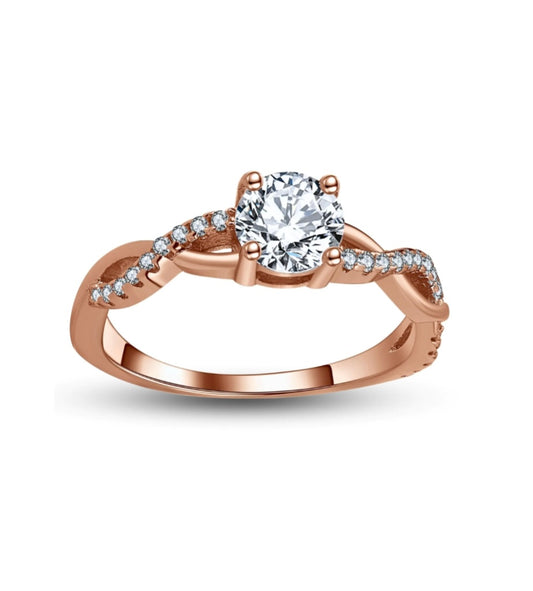 Mirabela 925 Sterling Silver Engagement Ring - Round Cut