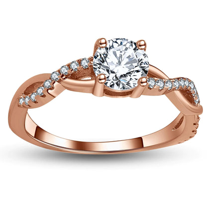 Mirabela 925 Sterling Silver Engagement Ring - Round Cut
